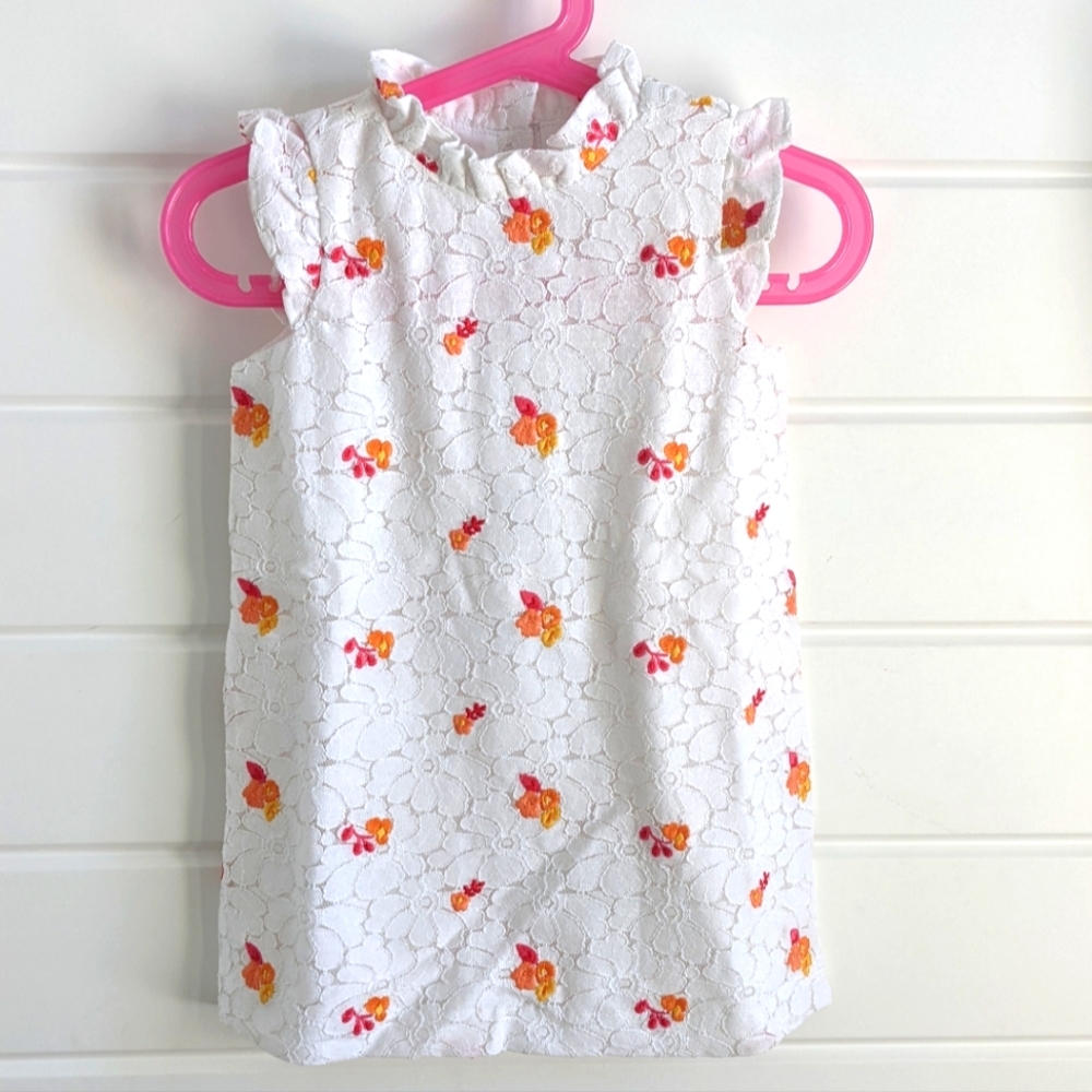 Janie & Jack Embroidery White Lace Dress